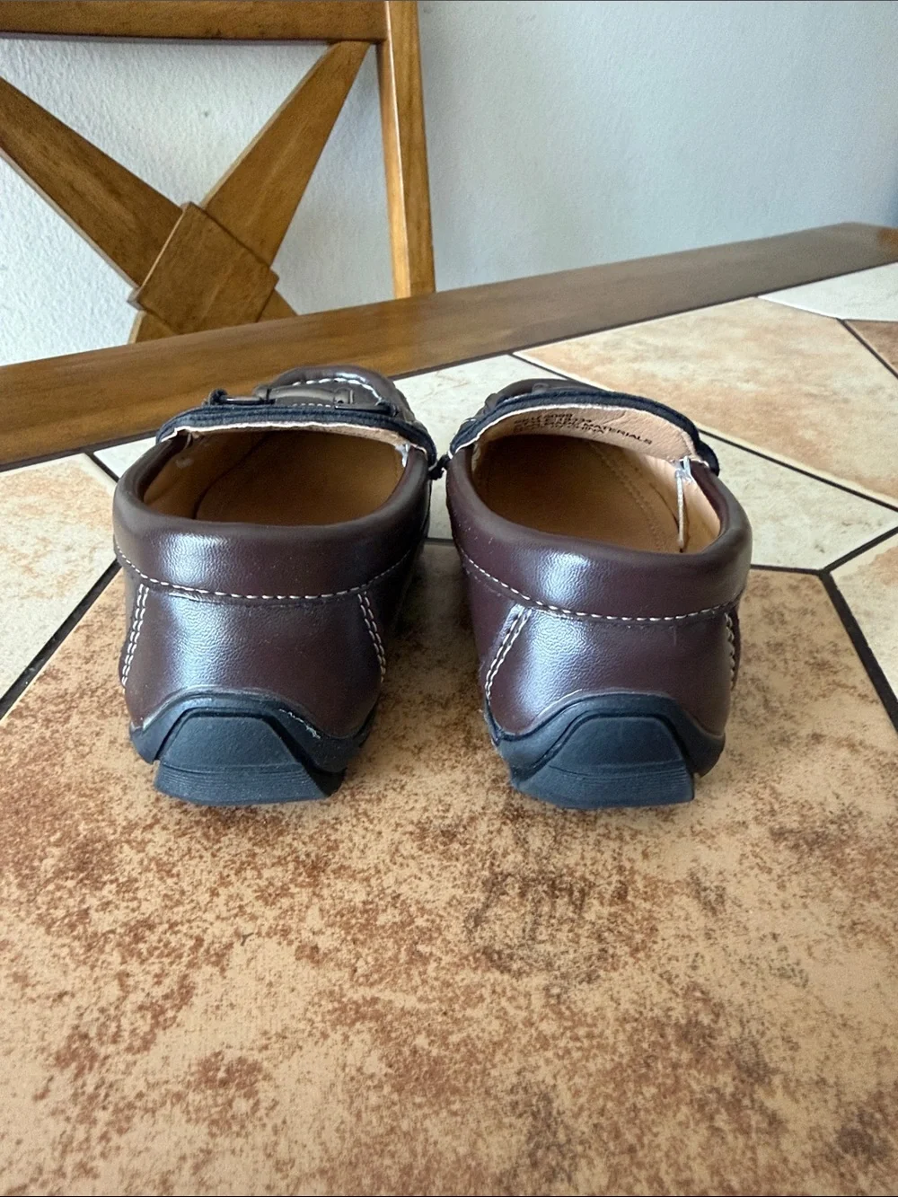 Josmo Boys Brown Moccasin Loafers with Bit Accent